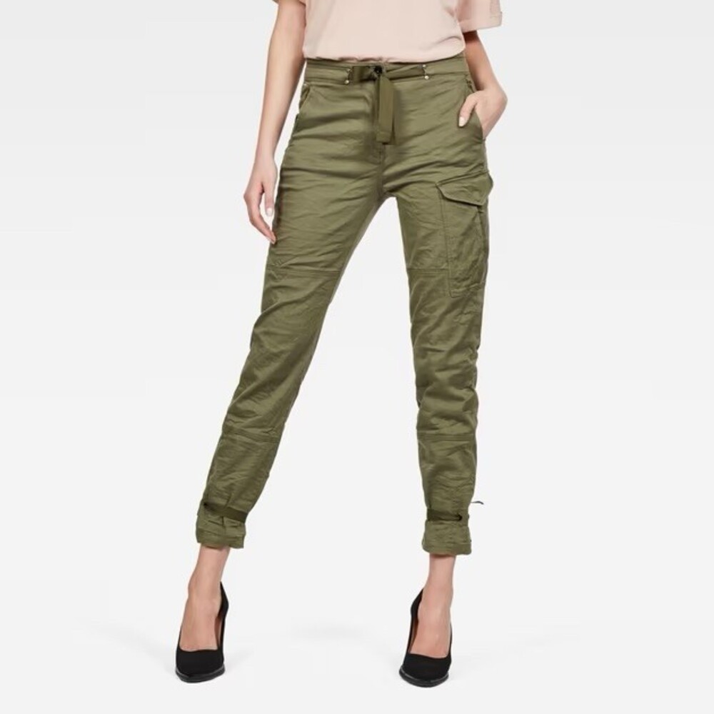 G-Star RAW Cargo Pants Womens 30x32 Olive Green High Rise Straight Leg